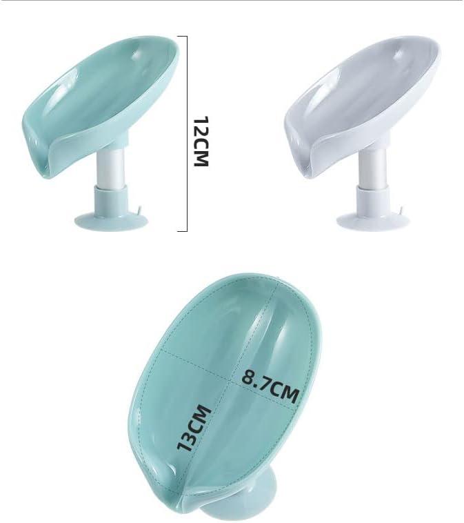 Soap Dishes 2 Pcs,Soap Holder with Drainage,Soap Dish for Shower,Easy Cleaning Soap Box Container,Leaf Shape Soap Tray,Used in the Kitchen Bathroom and Counter Top 6