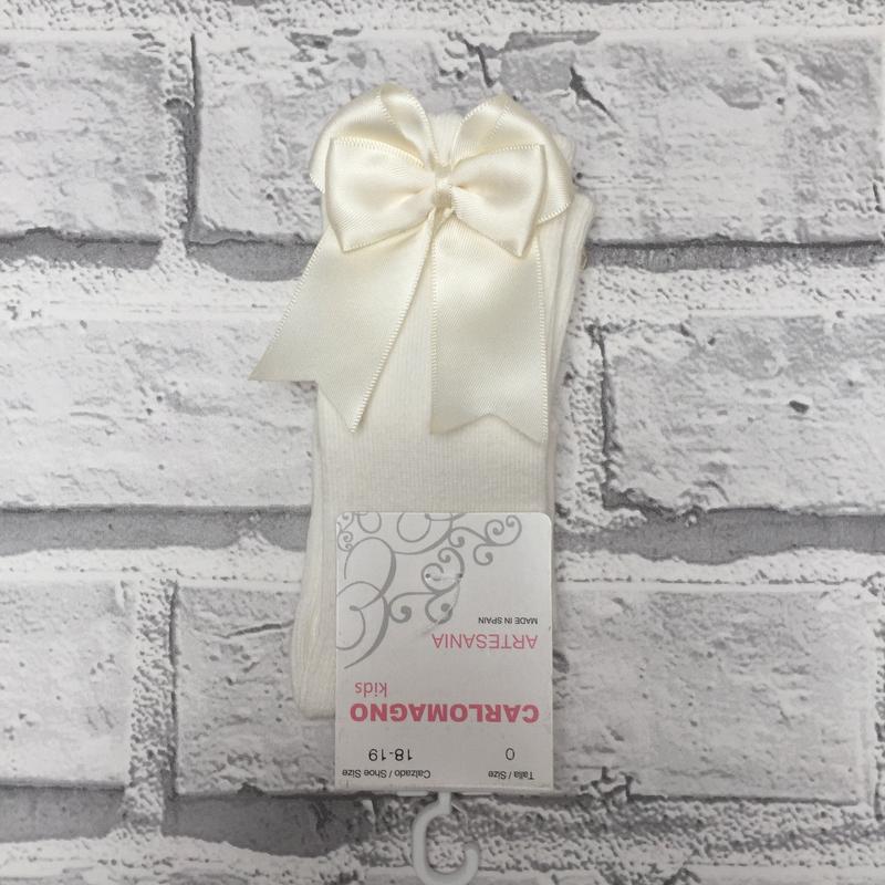 Carlomagno Cream Bow Knee High 3