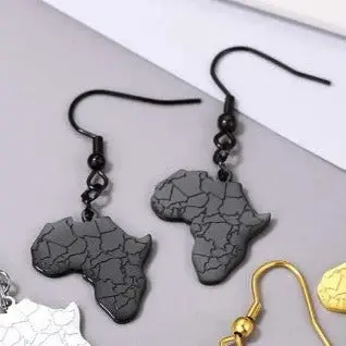 Map of Africa Drop Earrings - Stainless steel waterproof jewellery by Iṣura 5