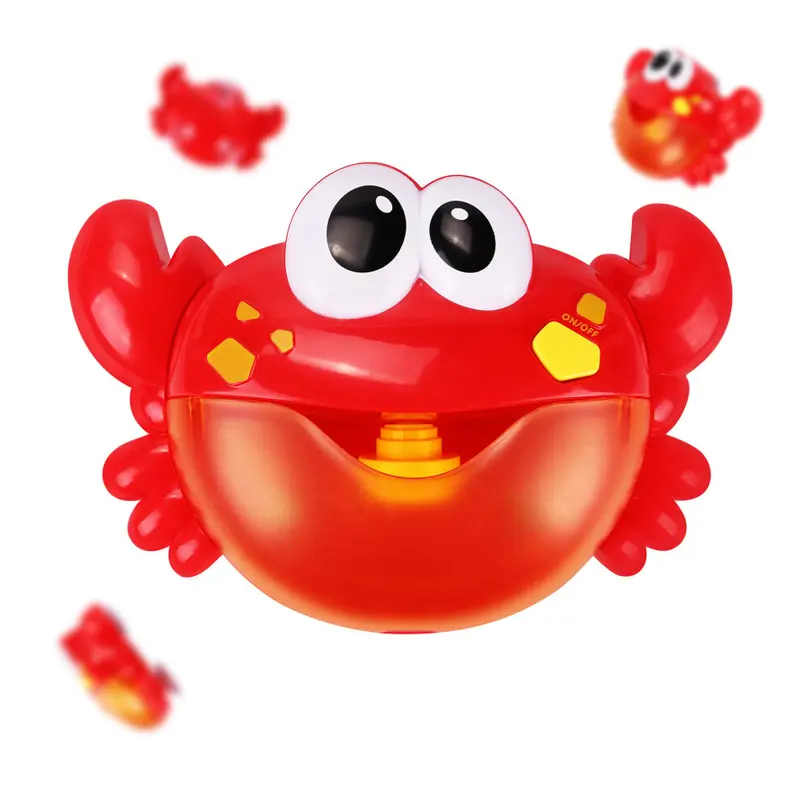 1 Piece Crab Shape Bubble Maker Toy with Suction Cup, Singing Bubble Blower Kids Toys Bubbling Bath Toys, Nursery Musical Crab for Baby Boys and Girls, Fun Shower Toys for Unisex Baby 7