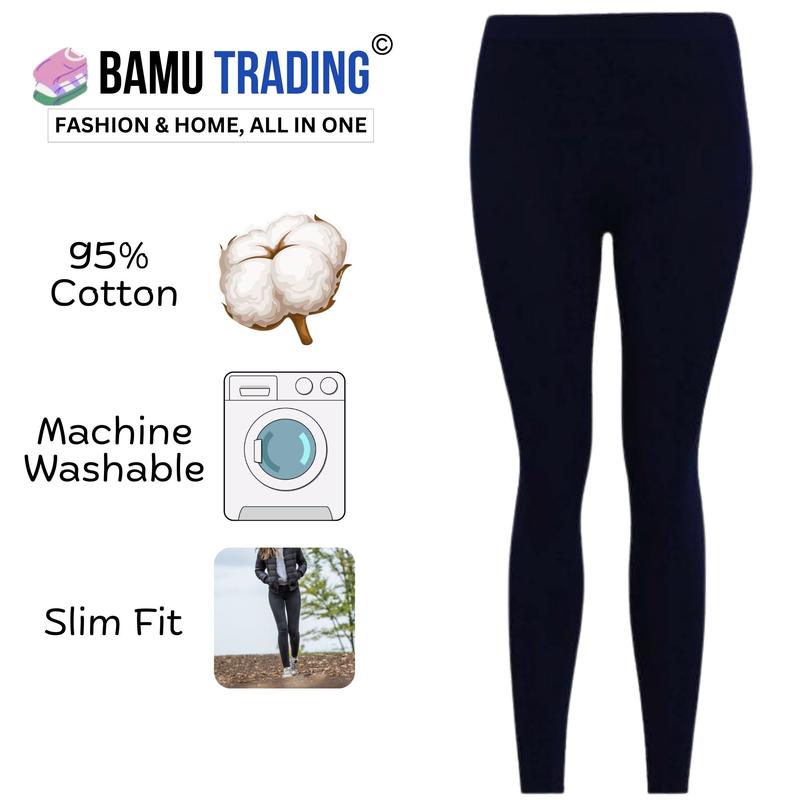 Bamu 2,3 & 5 Pack Girls Kids Children Lycra Cotton Soft Stretchy Leggings with Elasticated Waist (5-14) 1