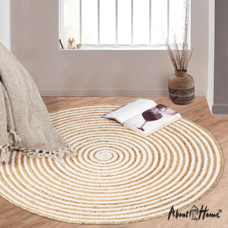 Jute and Cotton Braided Round rugs - Area Rugs - CHAKRA Round Rugs 5