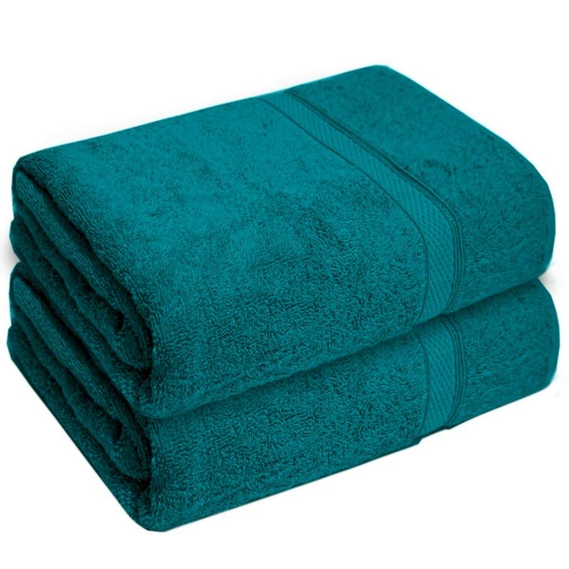 500GSM - 100% Cotton - Large Bath Sheets - 90x150cm Jumbo Size for Supreme Softness and Absorbency - Reusable Absorbent Bathroom Shower Gift Hotels Spas towels Smooth Bath Towel quality soft machine washable wear-resistant bundle disposable face thick dai 7