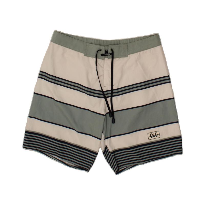Pre-Owned Vintage COAST Mens Swimming Shorts XL  Green Striped Polyester 0