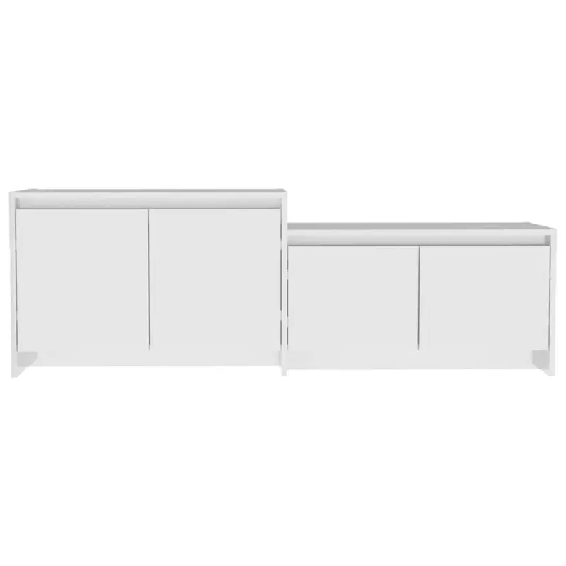 TV Cabinet High Gloss White 146.5x35x50 cm Engineered Wood 4
