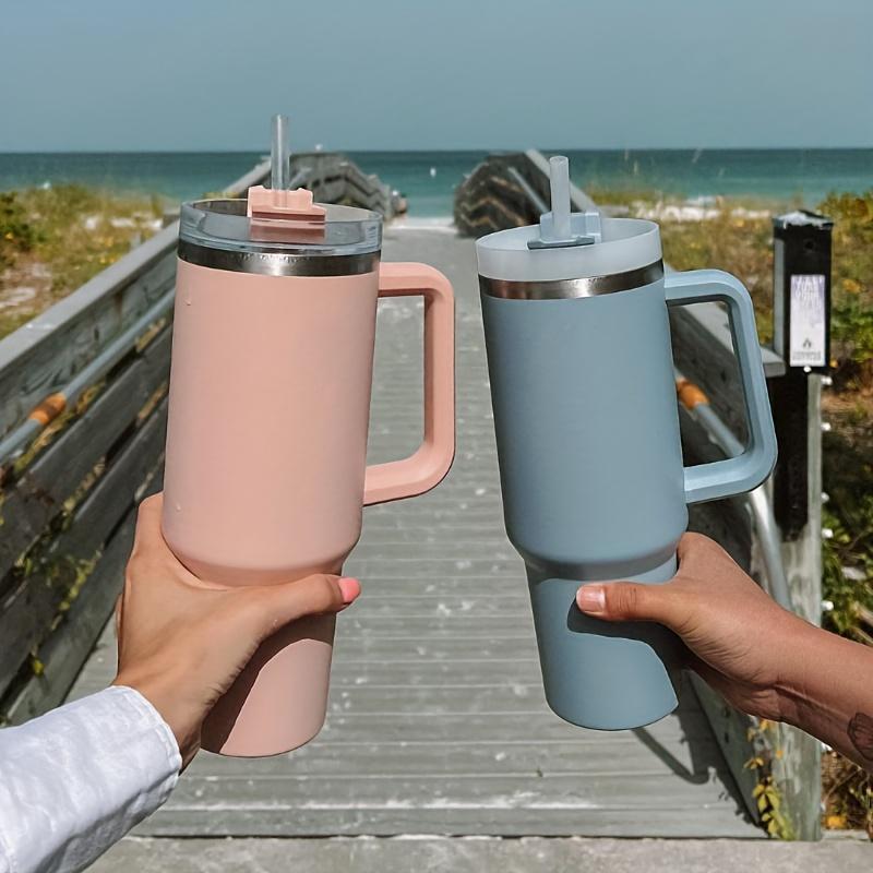 1200ML 304 Stainless Steel Insulated Water Bottle,Thermal Coffee Car Cup, Cold Hot Mugs Vacuum Flask With Handle Straw,For Sport 0