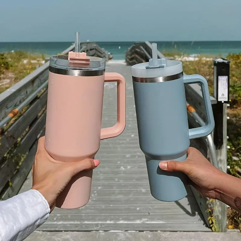 1200ML 304 Stainless Steel Insulated Water Bottle,Thermal Coffee Car Cup, Cold Hot Mugs Vacuum Flask With Handle Straw,For Sport 0