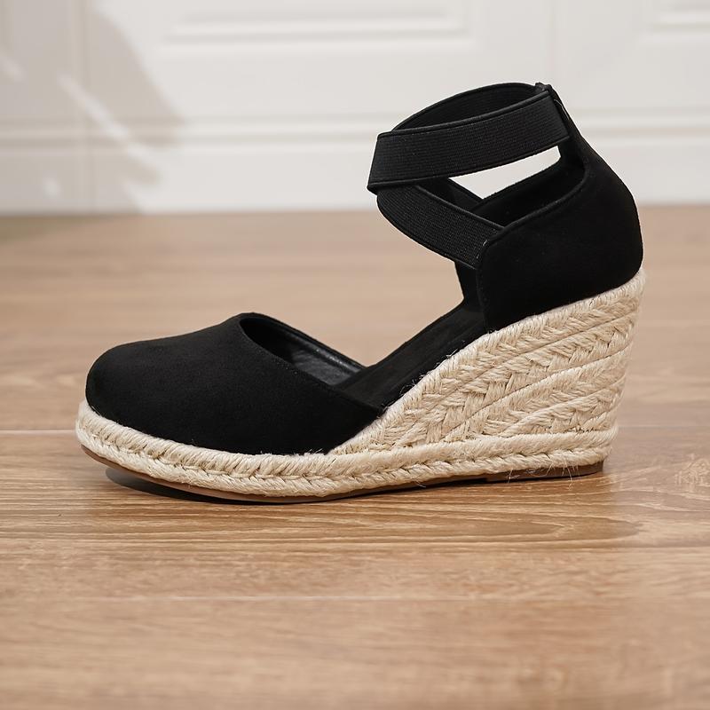 Product Introduction of Women's Wedge Heeled, Casual Elastic Band Summer Shoes, Comfortable Espadrille 8