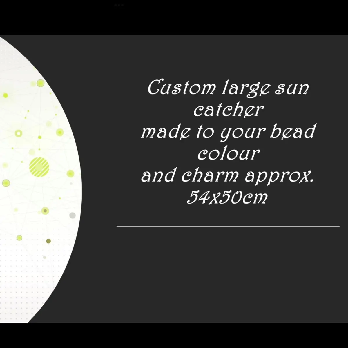 Custom made to order large sun catcher approx. 12cmx12cm