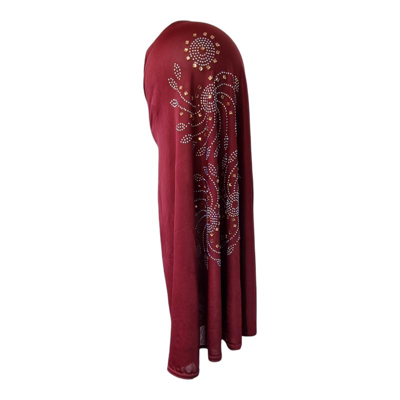New Girls Adult One Piece Beautiful Muslim Islam Hijab Flower Diamonte Lace 3