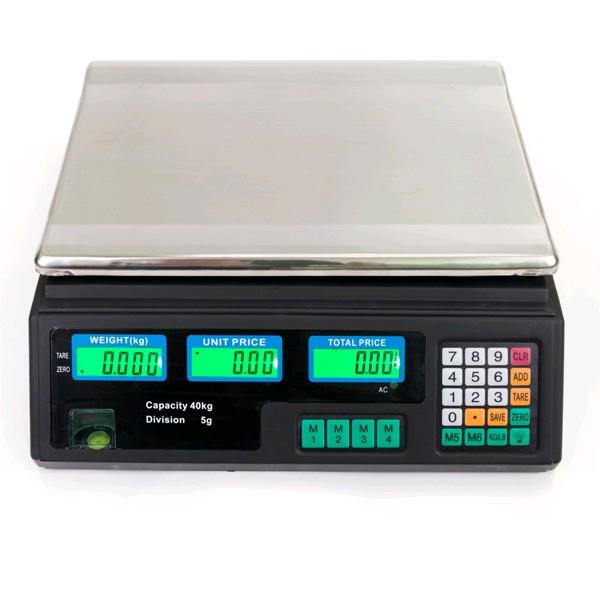 ACS-30 40kg/5g Digital Price Computing Scale for Vegetable UK Plug Silver & Black 2