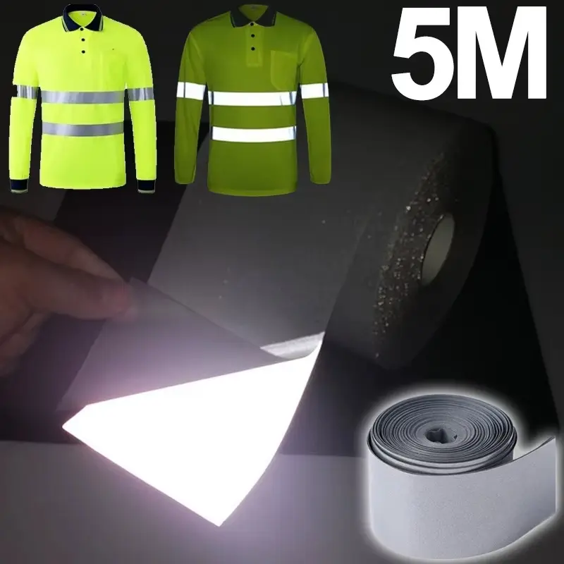 5M Reflective Strip Sticker High Reflective Heat Transfer Film DIY Clothing Bags Heat Transfer Reflective Tape Handmade Crafts 1