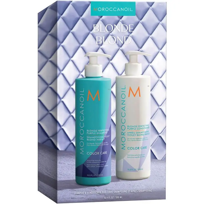 500ML Moroccanoil Blonde Perfecting Purple Shampoo and Conditioner Duo 500ml Haircare Salon Violet Color Gentle Nourishing Repair Comfort Cleanser Cleansing Cleansing