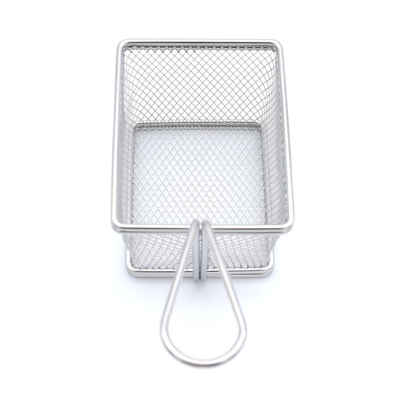 Buckingham Mini Serving Basket Rectangular for Fries Nuts Tenders Appetiser Stainless Steel Kitchen Organiser for Snacks, Sides, and Table Presentation 1