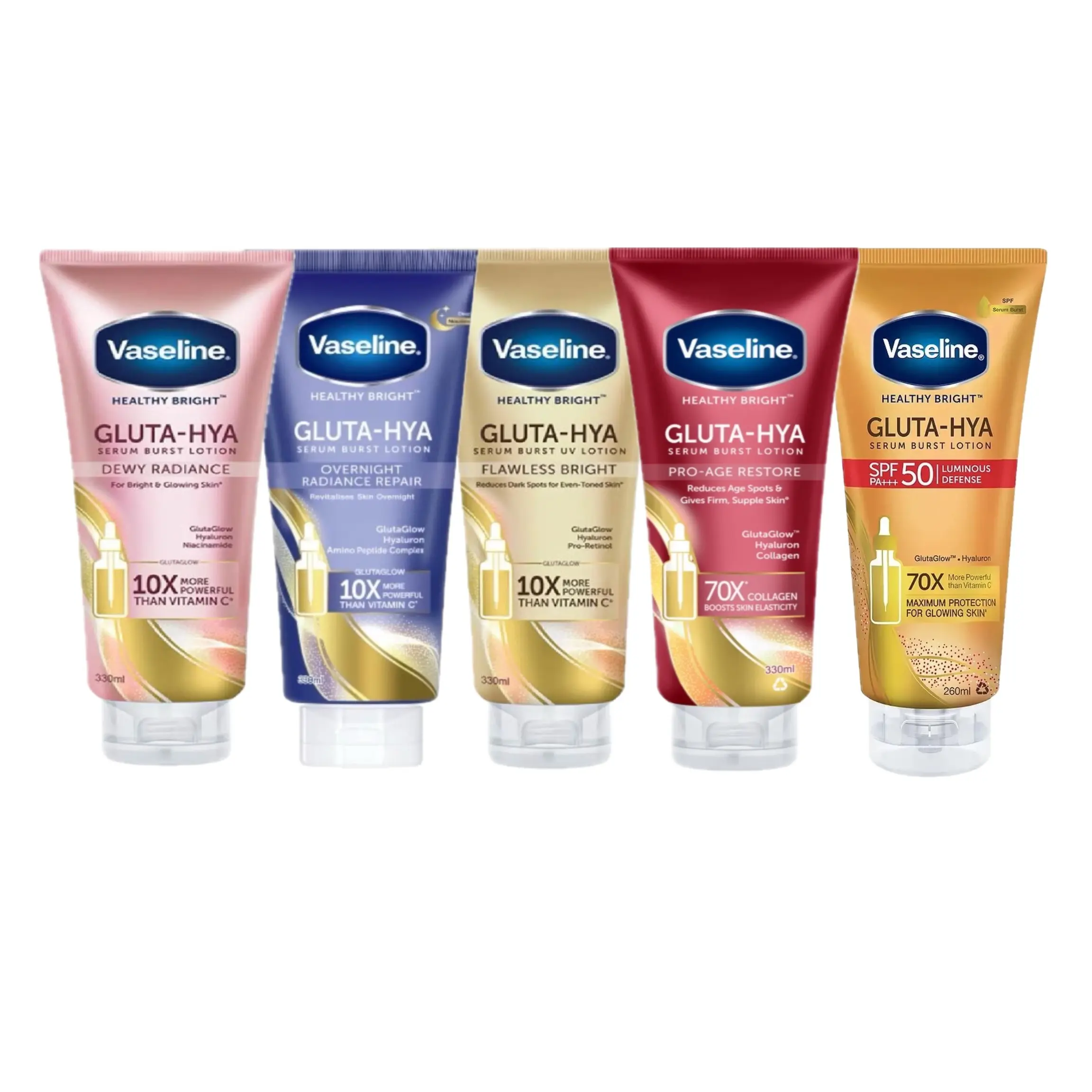Authentic Vaseline Gluta-Hya Serum Lotion 330ml Body Care Hydrating Brightening Daily Moisturizer