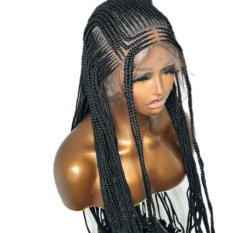 Black Braided Wig with Full Lace - Two Steps 3