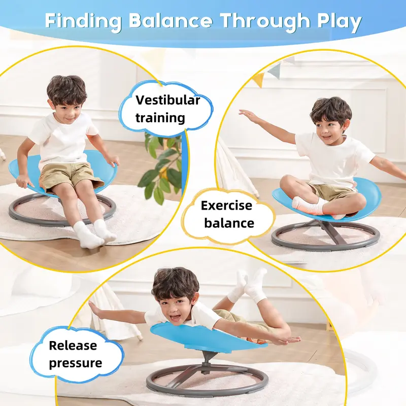 MOONLAND Children's autism sensory spinning chair, vestibular training, training body coordination, sitting spinning toy, sensory toy chair, children's novelty toys, spinning tops. 4