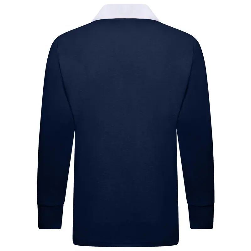 Men’s Plain Rugby Long Sleeve Sport Jersey  Embroidered Logo 8