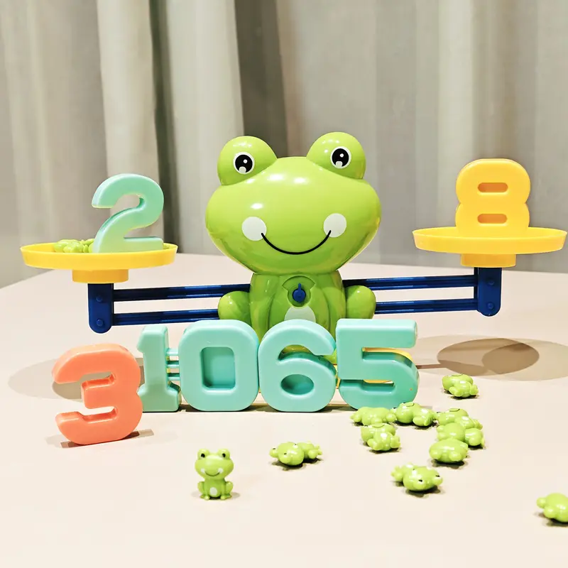 RISELDAJOR    Green Battery-Free Educational Frog Math Balance Toy, Ages 3-6, Featured with Numbers 2, 3, 6 and Guide Cards, Great for Improving Number Recognition and Balance Skills, Ideal for Thanksgiving & Christmas 8