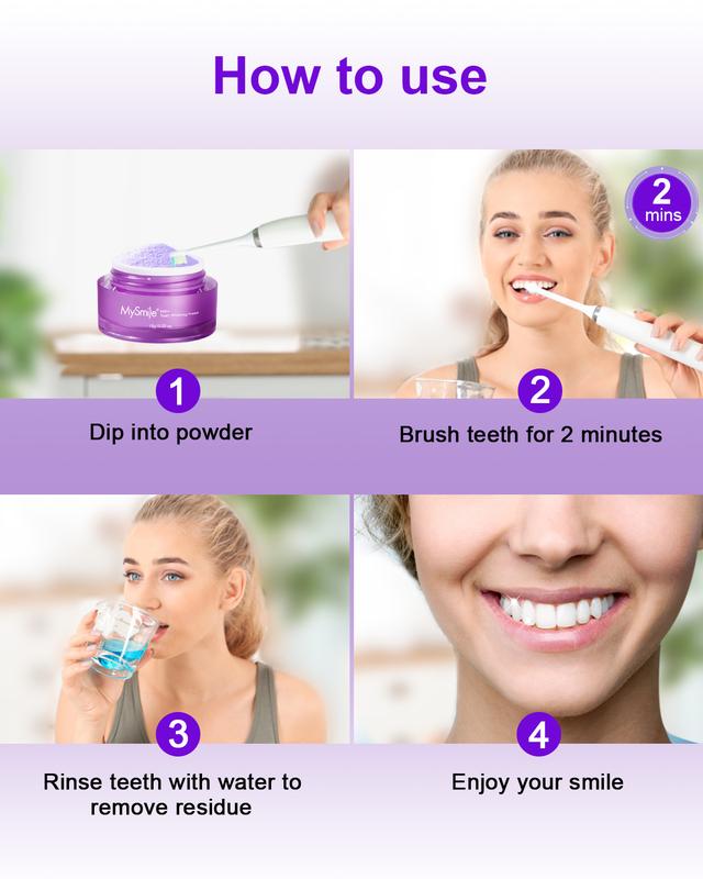 MySmile PAP Natural Mint Non-Sensitive Teeth Whitening Powder for Fresh Oral Care Brush Foaming 4
