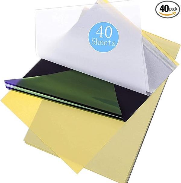 Tattoo Transfer Paper - 40 PCS Tattoo Stencil Paper, 4 Layers 8.5" x 11" A4 Size Tattoo Thermal Stencil Paper for Tattoo Transfer Kit Tattoo Supplies 0