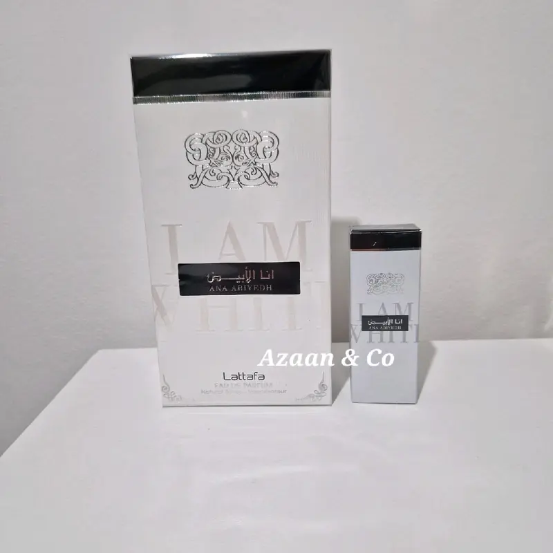Ana Abiyedh Leather (I am White) Perfume Rouge Poudree Collection | Option to buy Individually or as a Set | 60ml EDP by Lattafa, 10ml Roll on Perfume Oil | Arabian Scents Fragrance Perfume Dubai Perfumes Eau De Parfum 5