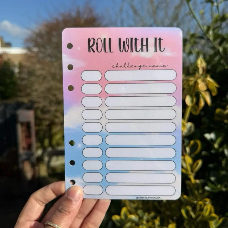 Roll with it challenges dashboard with 6 OR 10 slots | Let the dice decide | Challenges binder | Cash stuffing 4