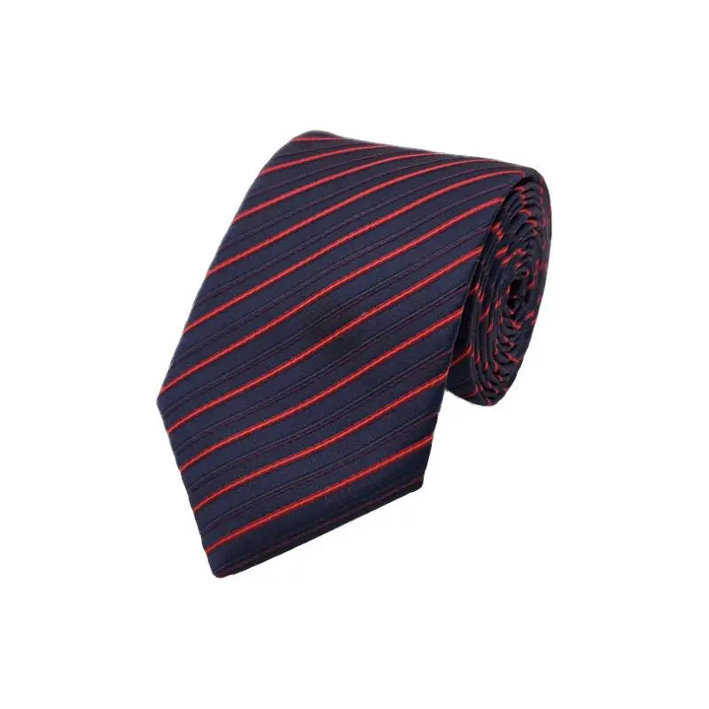 Red and navy diagonal striped tie