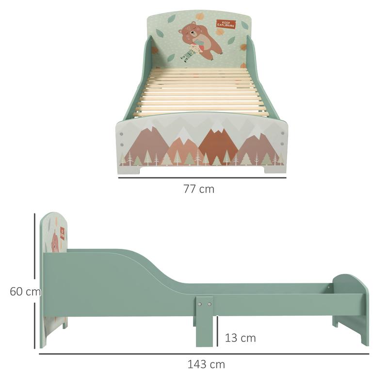 ZONEKIZ Toddler Bed Frame, Kids Bedroom Furniture for Ages 3-6 Years 2