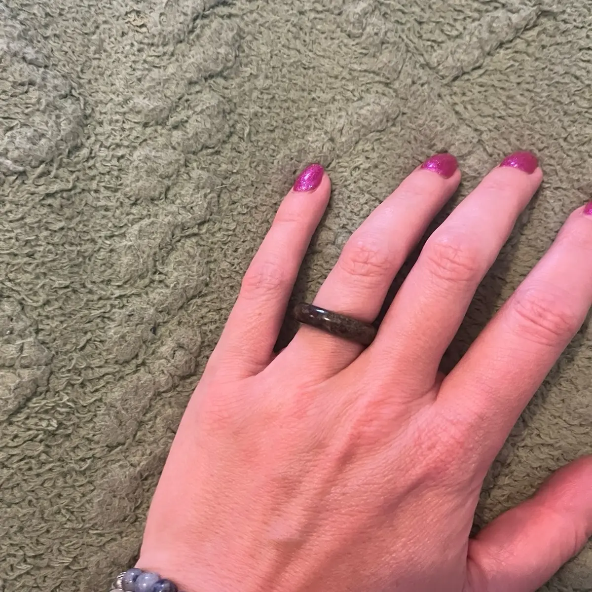 Natural Indian Agate Crystal Healing Ring Handcrafted in UK Size P