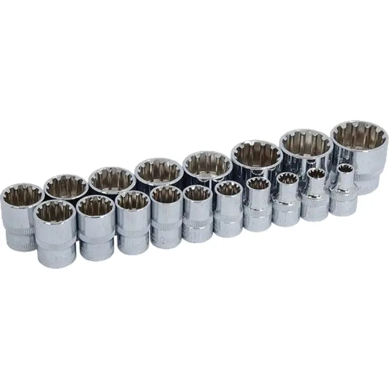 Neilsen Metric Multi Drive Sockets 6mm - 24mm Socket Set In Bmc 18pc 3/8" 2