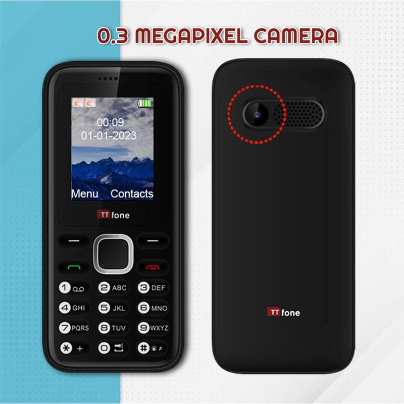 TTfone TT150 Red Dual SIM Mobile with USB Cable, Vodafone Pay As You Go 2