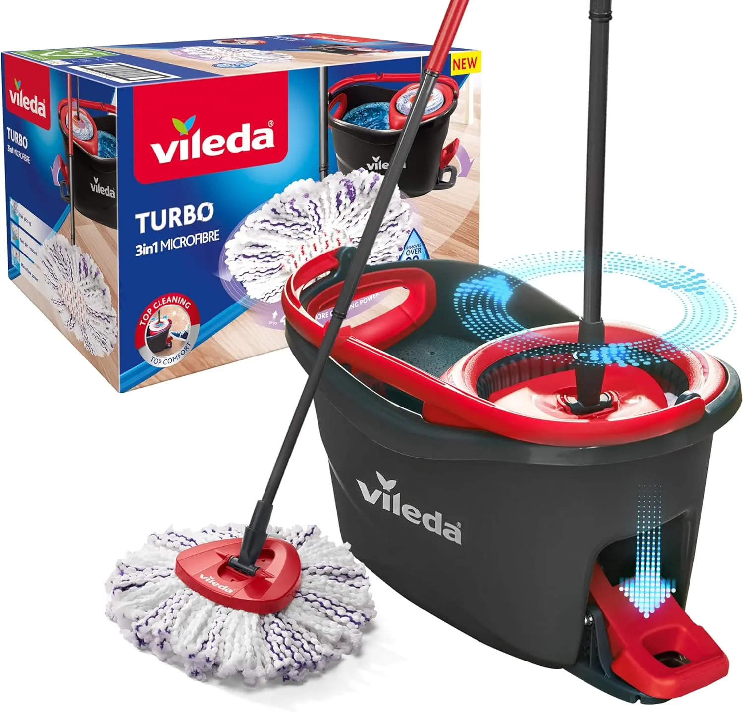 Vileda Turbo Smart Spin Microfibre Mop and Bucket Set  FAST DISPATCH spinning  mop