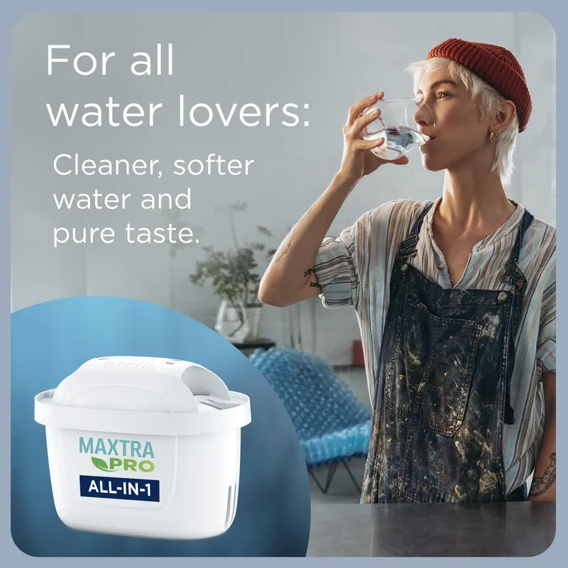 BRITA Style Water Filter Jug Blue (2.4L) incl. 1x MAXTRA PRO All-in-1 cartridge - fridge-fitting design jug with smart LED-LTI and Flip-Lid 5