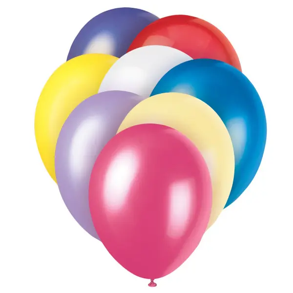 Pack of 8 Assorted Pastel Coloured 12" Premium Pearlised Balloons 0