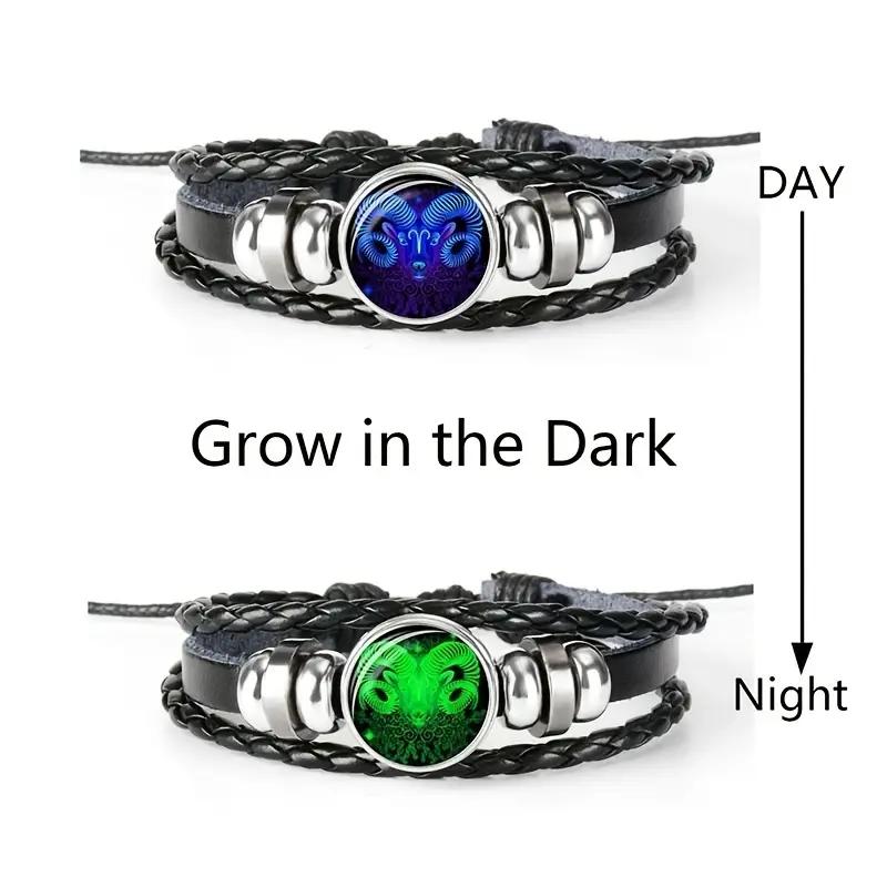Zodiac Signs Spirit Bracelet, Zodiac Guardian Bracelet, Manifestation Bracelet, Zodiac Constellation Bracelets, Spirit Bracelets Zodiac,  Multilayer Adjustable Twelve Constellation Zodiac Leather Bracelets for Unisex necklace necklace  gift 5