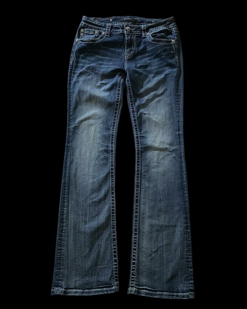 Product Introduction of Y2K Fashion Retro Punk Llow Waist Bootcut Jeans Women Harajuku Wings Graphic Embroidered Pocket Pants Gothic Blue Denim Trousers Womenswear Bottom Streetwear Comfort 8