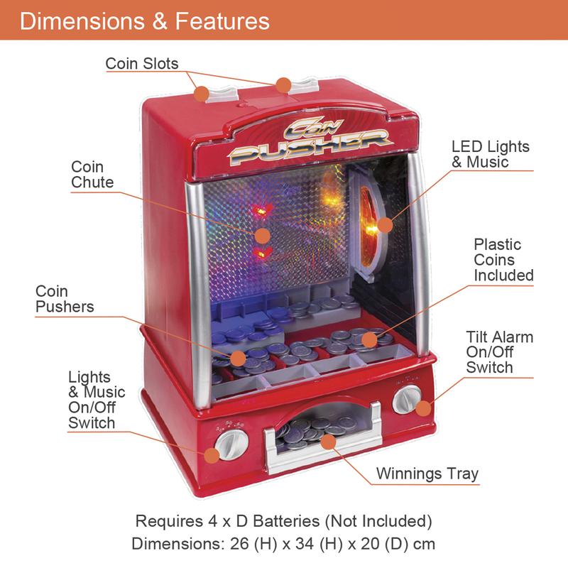 Global Gizmos Arcade Coin Pusher Game - Fairground Game - Tipping Point Penny Arcade 4