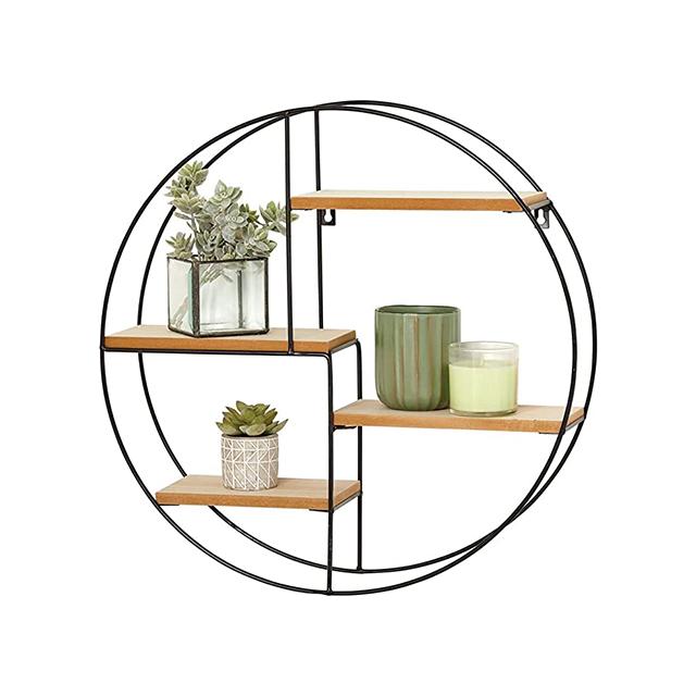 Product Introduction of NEW Metal Wire Wall Shelf Home Decor Storage Floating Round Multi-Section Shelf Shelves 1