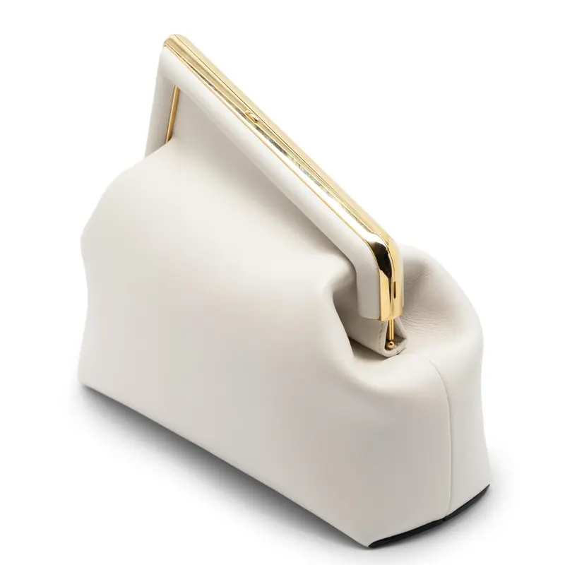 Preowned Fendi Fendi First Midi White Bag Clutch bag Calfskin Plain White Excellent condition 1
