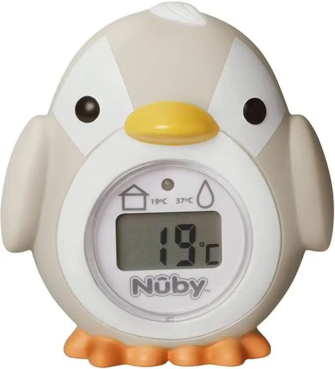 Penguin shaped baby bath Digital thermometer - Easy to read screen - BPA free - Gray - Suitable from 0 months