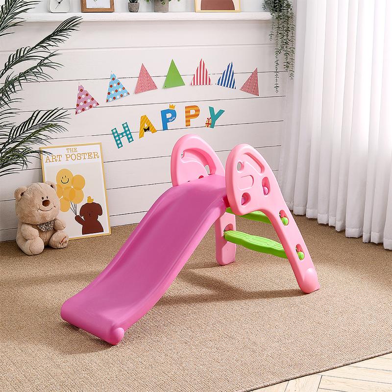 Livingandhome Freestanding Kids Slide Climber Indoor Outdoor Toy Basketball Hoop 2