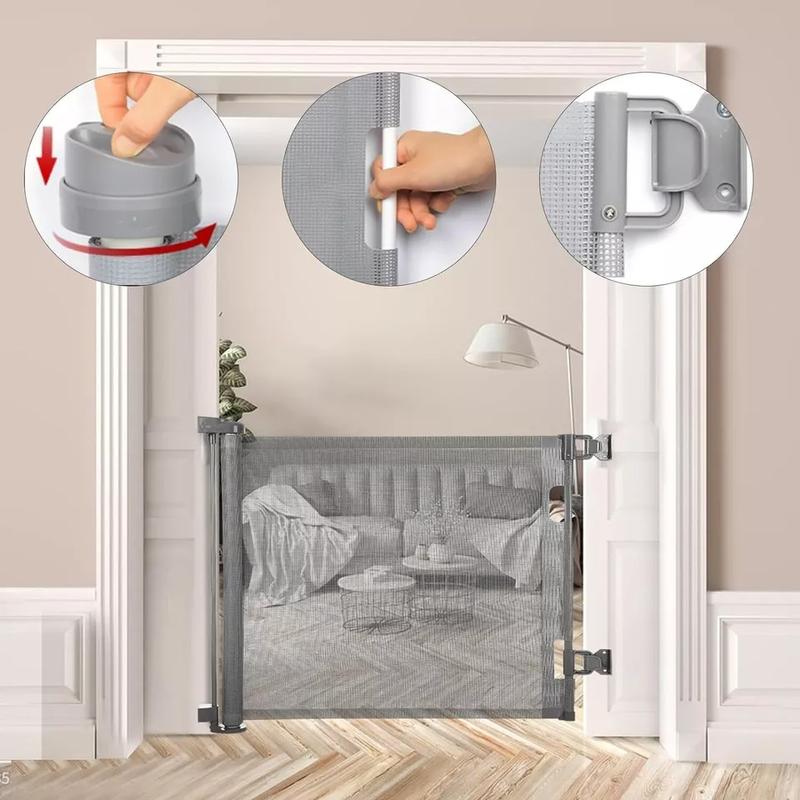 Retractable Pet Dog Gate Safety Guard Folding Baby Toddler Stair Gates Isolation 6