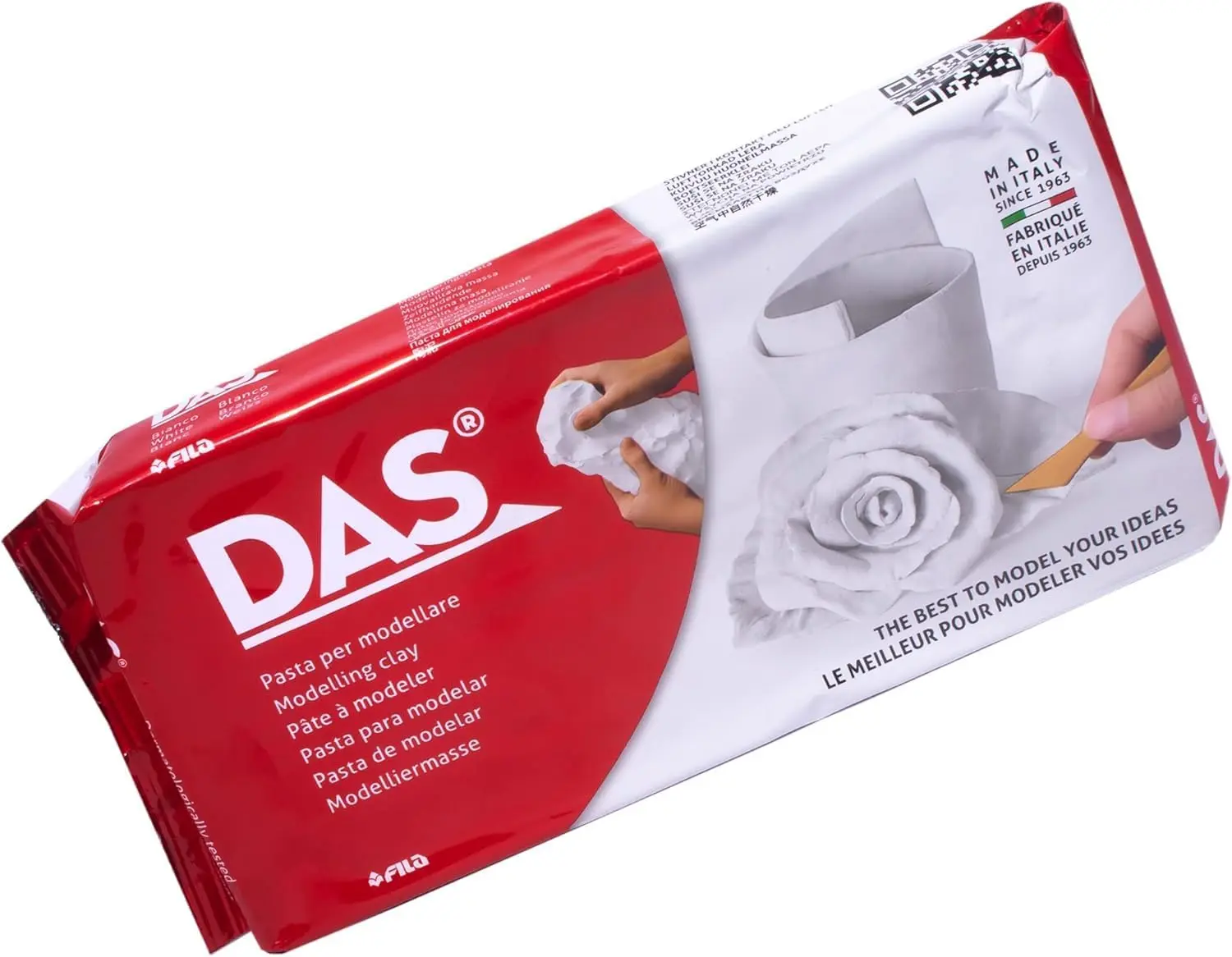 White Air Hardening Modelling Clay 1 kg - Ready to Use for All Ages - Ideal for Professionals & Hobbyists