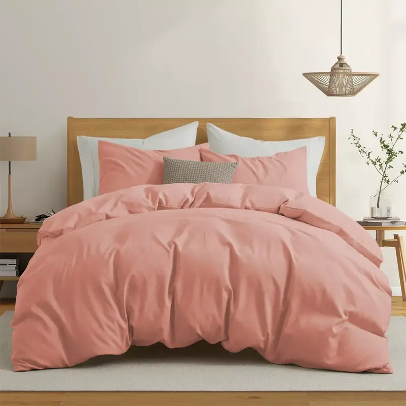 Oxford Homeware 3-Piece Solid Microfiber Duvet Cover Set – Ultra-Soft, Hypoallergenic Bedding with Matching Pillowcases, Easy-Care, Wrinkle-Resistant, Machine Washable, Available in 16 Colors & 4 Sizes 2
