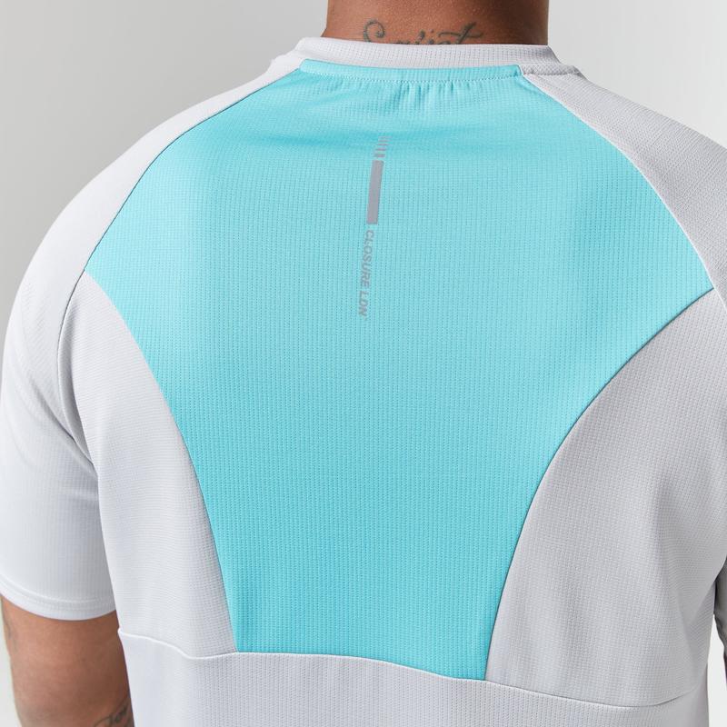 Cut & Sew Stripe Training Twinset I Ice Grey Aqua 4