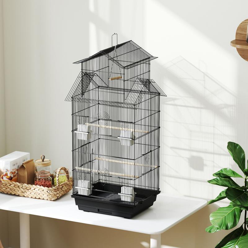 PawHut Bird Cage Budgie Cage with Slide Tray Handle for Finch Canary 6