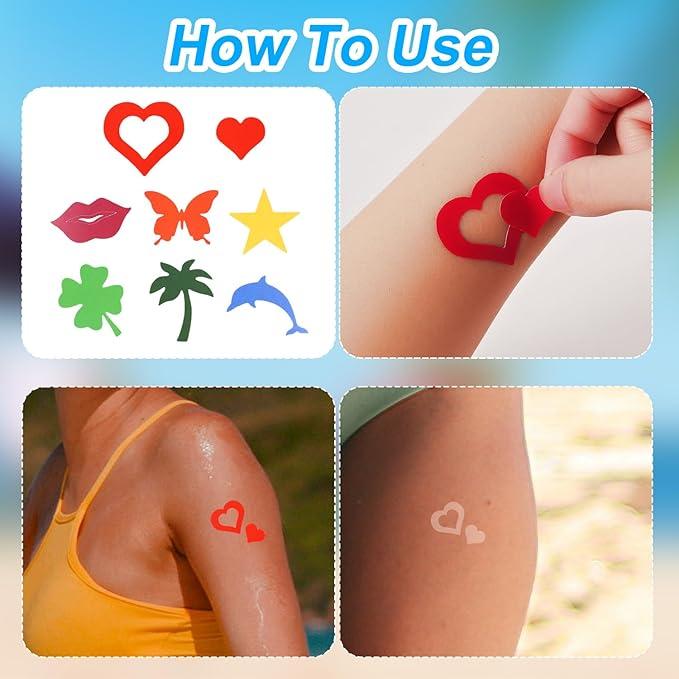 2 Sheets of Tanning Sunbed Stickers for Body Summer Indoor Outdoor 1
