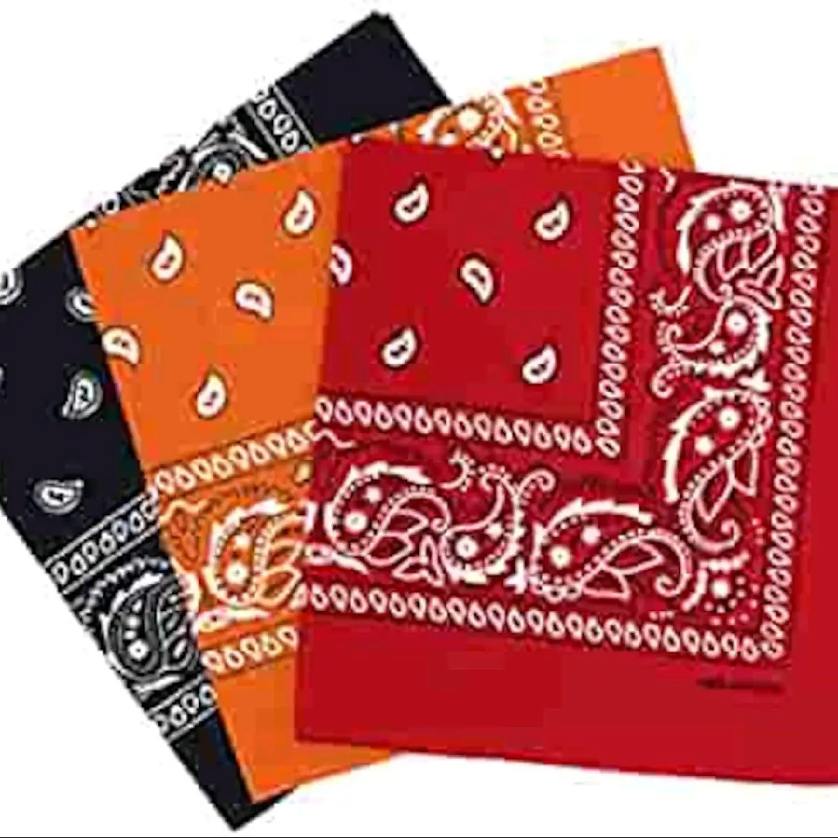 Adults/Childrens Unisex Cotton Bandanas, Headcover, Necktie, Babushka in assorted colors - Pack of 3
