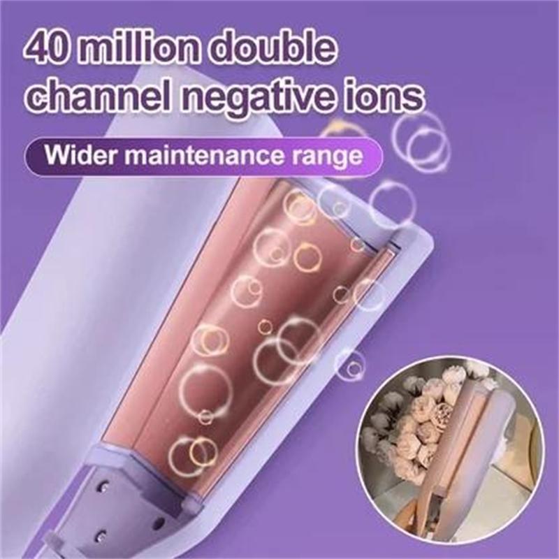 French wave curling iron,romantic French egg roll curling iron, water rippleegg roll 32MM French V-shaped curling iron, 4-speed temperature adjustment, fast heatingadjustable temperature, suitable for any hairstylehair type Comfort 6